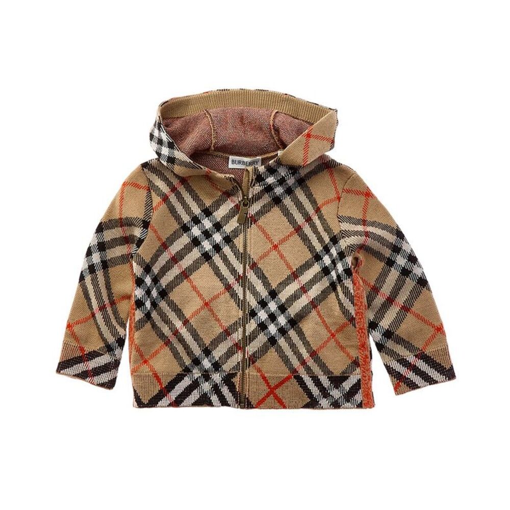 Burberry Girls  Wool Sweater Jacket, Brown